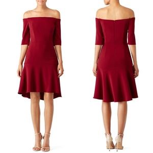 Milly Bordeaux Italian Cady Nina Dress Size 2